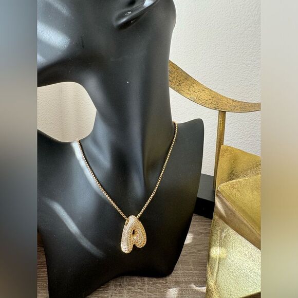 Letter A necklace A1032 - Picture 3 of 5